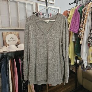 Lucky Brand Women's Black Long Sleeve V-Neck Top